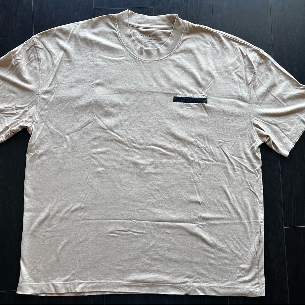 All Saints Light Tan Short Sleeve Tee
